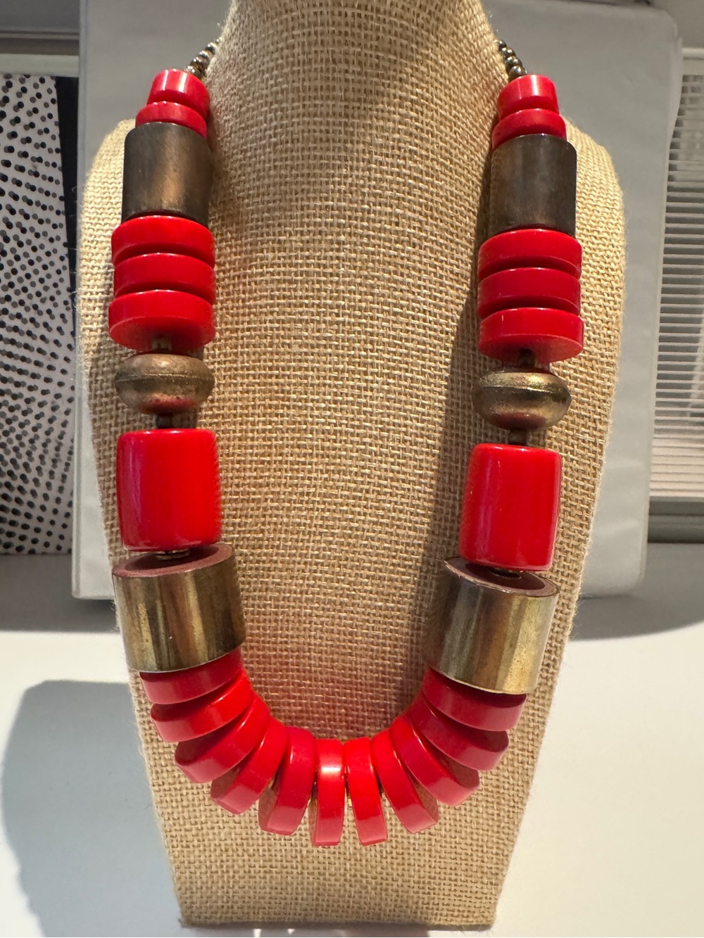 Vintage Chunky Red Statement Necklace